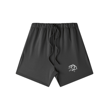 Unisex Oversized Sweat Shorts (Dark + Salmon)